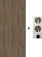 GD MENUISERIES - Porte Coulissante Décor Noyer Light Walnut H204 x L93 cm, coquilles, tire doigt - vignette