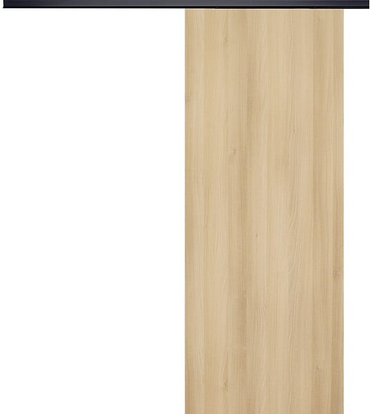 GD MENUISERIES - Porte Coulissante Décor Chêne Naturel Honey Oak  H204 x L73 cm, Rail alu Bandeau noir - large