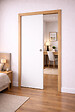 GD MENUISERIES - Porte Coulissante Blanc Pur Lacdor  H204 x L83 cm, Galandage, kit finition (coquille et tire doigt) - vignette