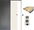 GD MENUISERIES - Porte Coulissante Blanc Pur Lacdor  H204 x L83 cm, Galandage, kit finition (coquille et tire doigt) - vignette