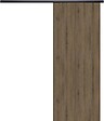 GD MENUISERIES - Porte Coulissante Décor Noyer Light Walnut H204 x L73 cm, Rail alu Bandeau noir - vignette
