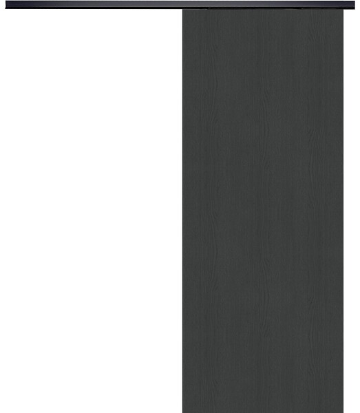 GD MENUISERIES - Porte Coulissante Effet Chêne Anthracite Grey Oak H204 x L73 cm, Rail alu Bandeau noir - large
