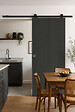 GD MENUISERIES - Porte Coulissante Effet Chêne Anthracite Grey Oak H204 x L93 cm, Rail Roulettes, Coquilles - vignette