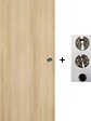 GD MENUISERIES - Porte Coulissante Décor Chêne Naturel Honey Oak  H204 x L83 cm, coquilles, tire doigt - vignette
