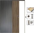 GD MENUISERIES - Porte Coulissante Décor Noyer Light Walnut H204 x L73 cm,Galandage, kit finition - vignette