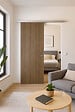 GD MENUISERIES - Porte Coulissante Décor Noyer Light Walnut H204 x L93 cm,Rail Alu, coquilles - vignette