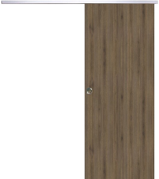 GD MENUISERIES - Porte Coulissante Décor Noyer Light Walnut H204 x L93 cm,Rail Alu, coquilles - large