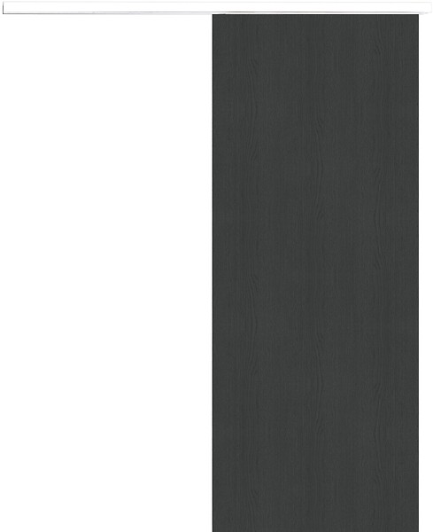 GD MENUISERIES - Porte Coulissante Effet Chêne Anthracite Grey Oak H204 x L73 cm, Rail alu Bandeau Blanc - large