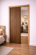 GD MENUISERIES - Porte Coulissante Décor Noyer Light Walnut H204 x L93 cm,Galandage, kit finition - vignette