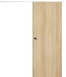 GD MENUISERIES - Porte Coulissante Décor Chêne Naturel Honey Oak  H204 x L73 cm, Rail alu Bandeau Blanc, Coquilles - vignette