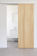 GD MENUISERIES - Porte Coulissante Décor Chêne Naturel Honey Oak  H204 x L73 cm, Rail alu Bandeau Blanc - vignette