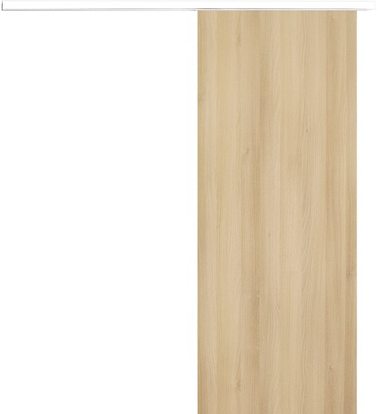 GD MENUISERIES - Porte Coulissante Décor Chêne Naturel Honey Oak  H204 x L73 cm, Rail alu Bandeau Blanc - large