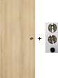 GD MENUISERIES - Porte Coulissante Décor Chêne Naturel Honey Oak  H204 x L73 cm, coquilles, tire doigt - vignette