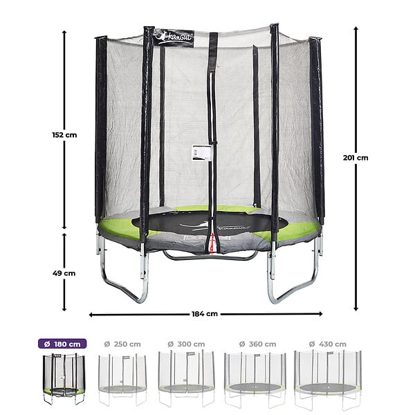 KANGUI - KANGUI Trampoline rond Ø180cm avec filet de sécurité - RALLI - large