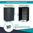 ATOLE - Cache climatiseur, acoustique ATOLE en Aluminium Thermolaqué - Taille 4 : H. 157 x L. 100 x P. 84 cm - Gris anthracite - vignette