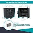 ATOLE - Cache climatiseur, acoustique ATOLE en Aluminium Thermolaqué - Taille 3 : H. 130 x L. 135 x P. 85 cm - Gris anthracite - vignette