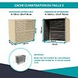 ATOLE - Cache climatiseur, acoustique ATOLE en Aluminium Thermolaqué - Taille 3 : H. 130 x L. 135 x P. 85 cm - Crème - vignette