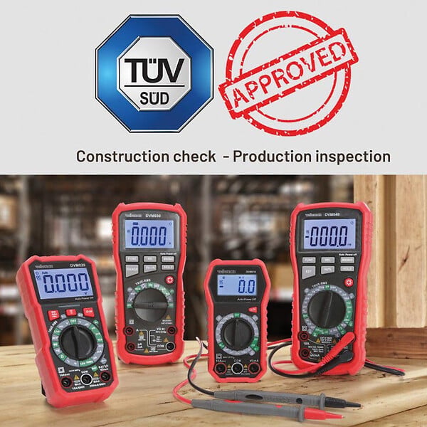 PEREL - Multimètre numérique VELEMAN industriel antichoc à valeur efficace vraie - CAT III - 1000 V / CAT IV - 600V - 11 fonctions DVM040 - large