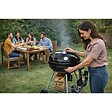 INTEC - Barbecue à Charbon de Bois Ø54cm Double Grille Cuisson & Couvercle Thermostat Bac à cendres, Barbecue sur roues avec rangement - vignette