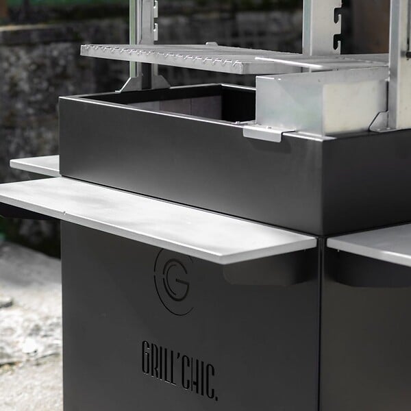 GRILL'CHIC - Tablettes pour Barbecue Argentin Santa Maria Asado sur meuble avec Supports en Acier - Lot de 3 - large
