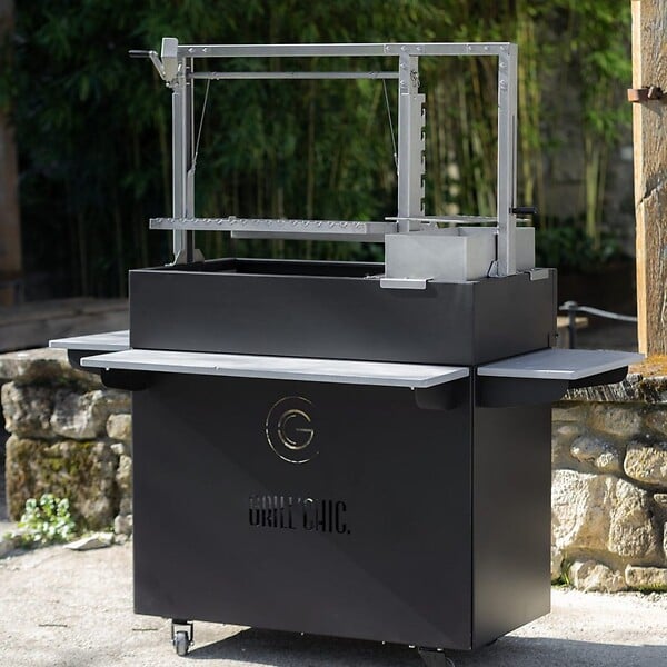 GRILL'CHIC - Tablettes pour Barbecue Argentin Santa Maria Asado sur meuble avec Supports en Acier - Lot de 3 - large