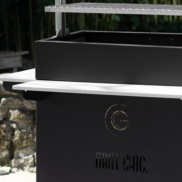 GRILL'CHIC - Tablettes pour Barbecue Argentin Santa Maria Asado sur meuble avec Supports en Acier - Lot de 3 - large