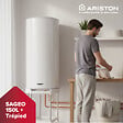ARISTON - Pack Chauffe-eau Vertical Mural Stéatite 150L Ariston SAGEO + Trepied 4090027 + Groupe Sécurité Inox - vignette