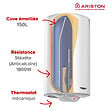 ARISTON - Pack Chauffe-eau Vertical Mural Stéatite 150L Ariston SAGEO + Trepied 4090027 + Groupe Sécurité Inox - vignette