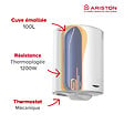 ARISTON - Pack Chauffe-eau Vertical Mural Blindé 100 l Ariston INITIO + Trepied 4090027 + Groupe Sécurité Inox - vignette