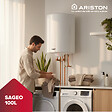 ARISTON - Pack Chauffe-eau Vertical Mural Stéatite 100L Ariston SAGEO + Trepied 4090027 + Groupe Sécurité Inox - vignette