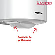 ARISTON - Pack Chauffe-eau Vertical Mural Blindé 150 l Ariston INITIO + Trepied 4090027 + Groupe Sécurité Inox - vignette