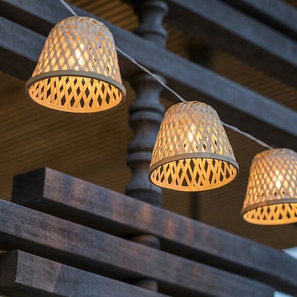 LUMISKY - Guirlande solaire bambou CHILL HYBRID 10 ampoules 3.8M - large