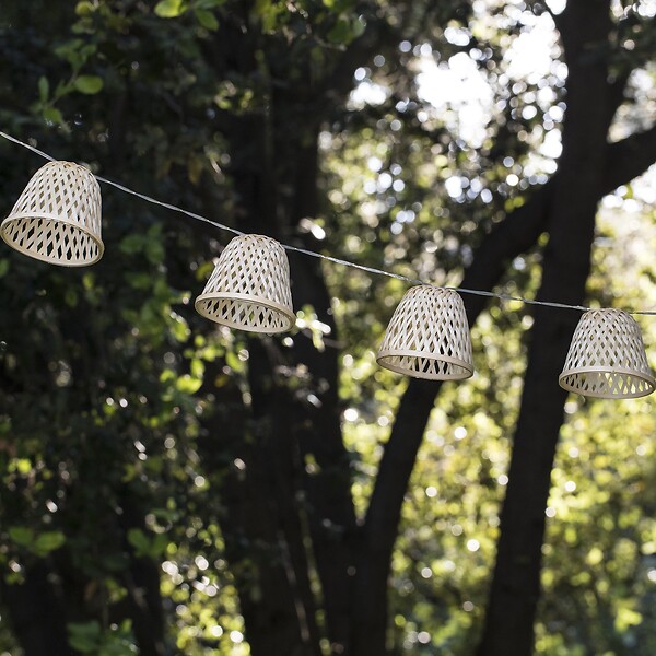 LUMISKY - Guirlande solaire bambou CHILL HYBRID 10 ampoules 3.8M - large