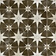 RO'MA NATURE - Carrelage Vintage effet Carreau ciment Etoile Blanche et Fond Noir 45x45x0,95 cm Sparta - Sol et mur intérieur (vendu par carton de 1 m²) - vignette