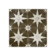 RO'MA NATURE - Carrelage Vintage effet Carreau ciment Etoile Blanche et Fond Noir 45x45x0,95 cm Sparta - Sol et mur intérieur (vendu par carton de 1 m²) - vignette