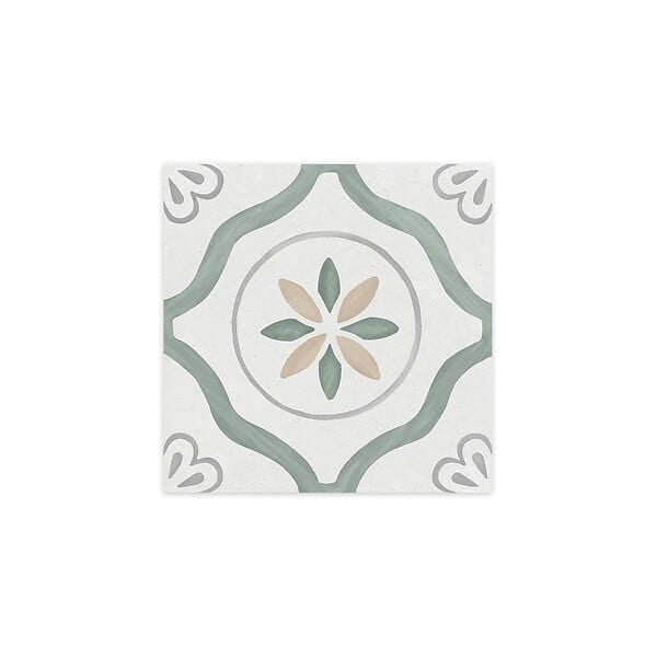 RO'MA NATURE - Carrelage effet Carreau ciment Azoria Vert 22,3x22,3x0,9 cm Ventoril - Sol et mur intérieur (vendu par carton de 0,65 m²) - large