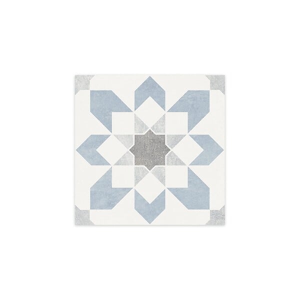 RO'MA NATURE - Carrelage effet Carreau ciment Levoria Bleu 22,3x22,3x0,9 cm Elior - Sol et mur intérieur (vendu par carton de 0,65 m²) - large