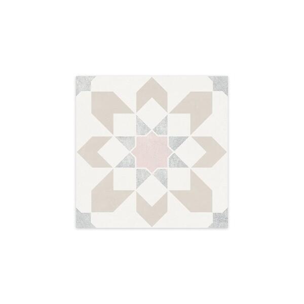 RO'MA NATURE - Carrelage effet Carreau ciment Levoria Greige 22,3x22,3x0,9 cm Elior - Sol et mur intérieur (vendu par carton de 0,65 m²) - large