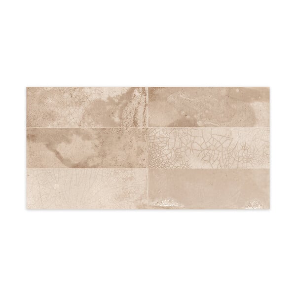 RO'MA NATURE - Carrelage Vintage effet Zellige Beige 40x20x1,03 cm Patrina - Mur intérieur (vendu par carton de 0,96 m²) - large