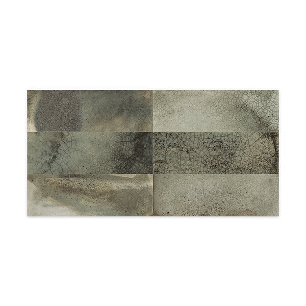 RO'MA NATURE - Carrelage Vintage effet Zellige Vert 40x20x1,03 cm Patrina - Mur intérieur (vendu par carton de 0,96 m²) - large
