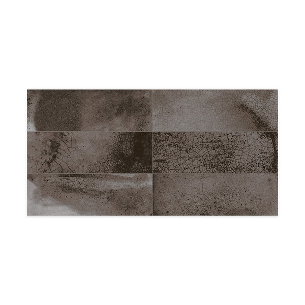 RO'MA NATURE - Carrelage Vintage effet Zellige Noir 40x20x1,03 cm Patrina - Mur intérieur (vendu par carton de 0,96 m²) - large