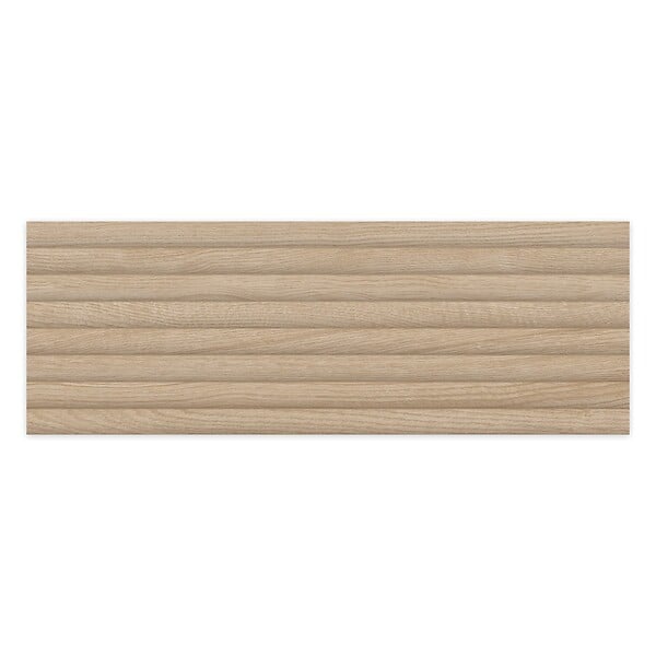 RO'MA NATURE - Carrelage effet Bois 3D Chêne Naturel Curve 100x33,3x0,98 cm Valoren - Mur intérieur (vendu par carton de 1,67 m²) - large