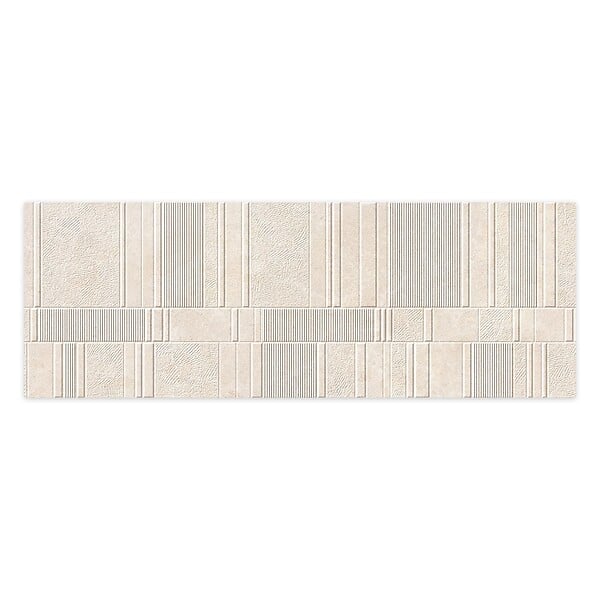 RO'MA NATURE - Carrelage effet Pierre 3D Beige Lin Stripe 100x33,3x0,98 cm Serdano - Mur intérieur (vendu par carton de 1,67 m²) - large