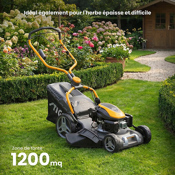 STIGA - Tondeuse autotractée thermique Combi 748 SE - L.46cm - 139cm³ - large