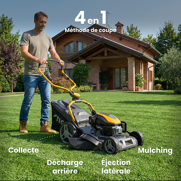 STIGA - Tondeuse autotractée thermique Combi 748 SE - L.46cm - 139cm³ - large