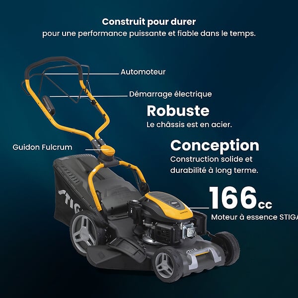 STIGA - Tondeuse thermique Combi 753 SE - 166cc / 51cm + demarrage electrique - large