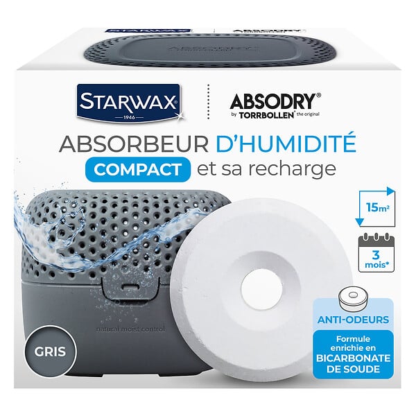 STARWAX - Absorbeur d'humidité Absodry - Gris - 15m² - large