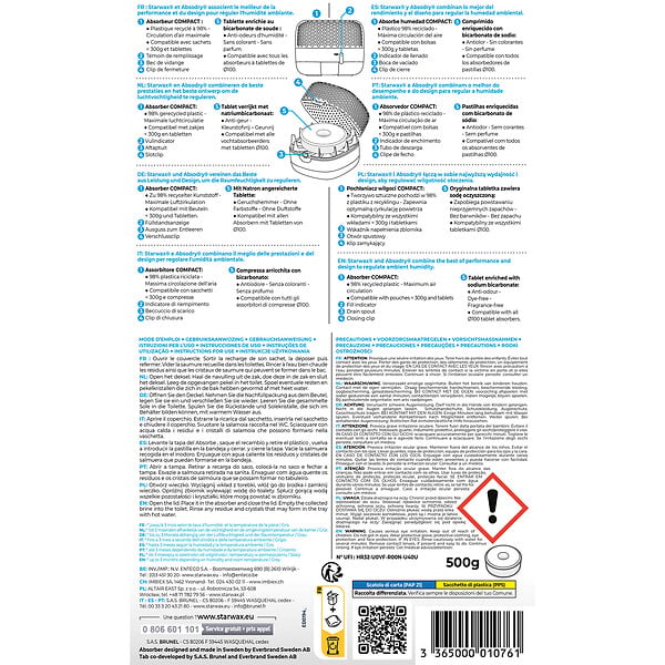STARWAX - Absorbeur d'humidité Absodry - Gris - 15m² - large