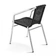 OVIALA - Lot 4 fauteuils de jardin aluminium et résine noir - Saint Germain - vignette
