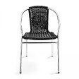 OVIALA - Lot 4 fauteuils de jardin aluminium et résine noir - Saint Germain - vignette